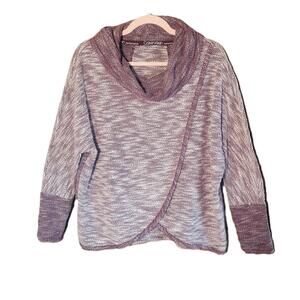 Calvin Klein Performance Women's Cowl Neck Wine Front Wrap Design Sweater - M